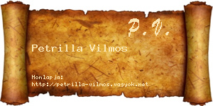 Petrilla Vilmos névjegykártya